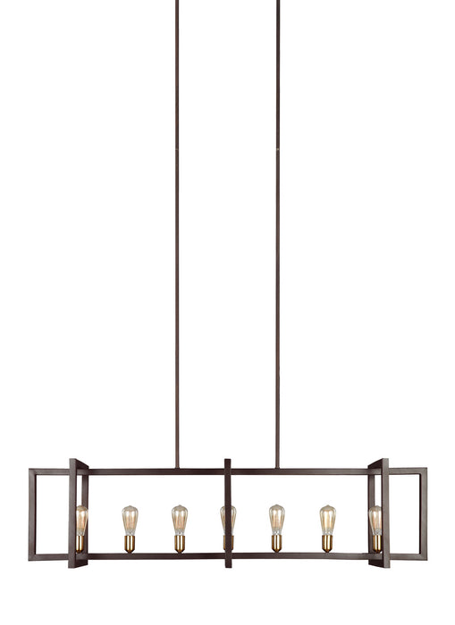 Seven Light Island Chandelier from the FINNEGAN collection in New World Bronze finish