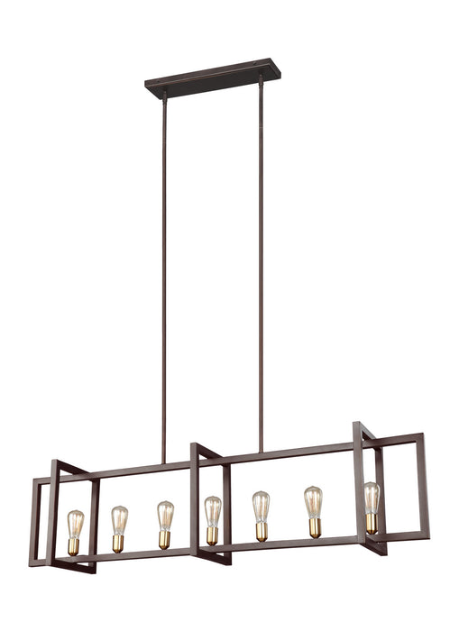 Generation Lighting - F3148/7NWB - Seven Light Island Chandelier - FINNEGAN - New World Bronze
