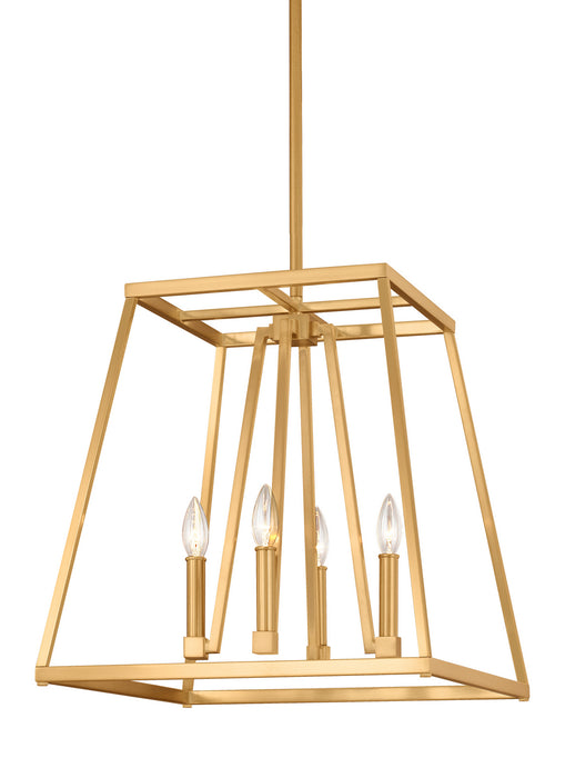 Four Light Lantern from the Conant collection in Gilded Satin Brass finish