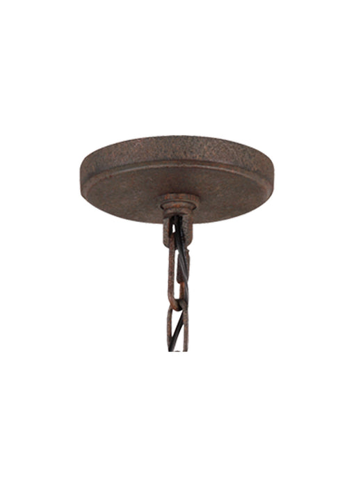 Six Light Chandelier from the Loras collection in Dark Weathered Iron finish