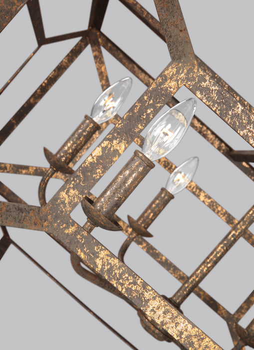 Six Light Chandelier from the Marquelle collection in Distressed Goldleaf finish
