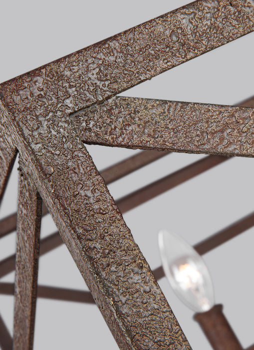 Six Light Chandelier from the Marquelle collection in Weathered Iron finish