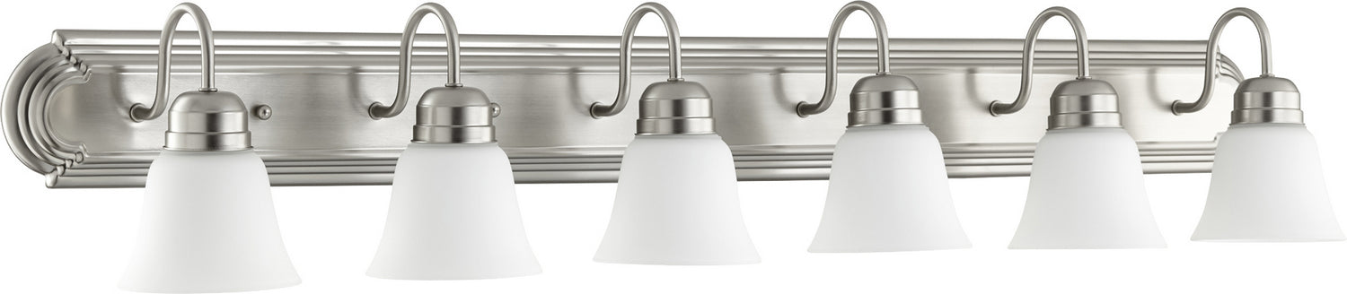 Quorum - 5094-6-65 - Six Light Vanity - Satin Nickel w/ Satin Opal