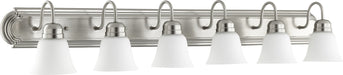 Quorum - 5094-6-65 - Six Light Vanity - Satin Nickel w/ Satin Opal