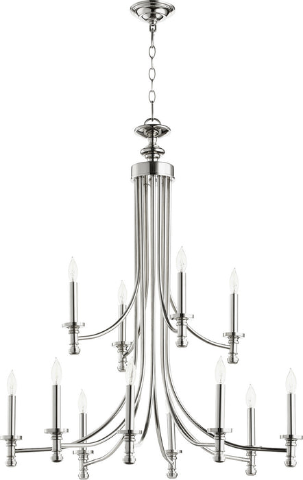 Quorum - 6022-12-62 - 12 Light Chandelier - Rossington - Polished Nickel