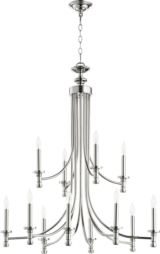 Quorum - 6022-12-62 - 12 Light Chandelier - Rossington - Polished Nickel