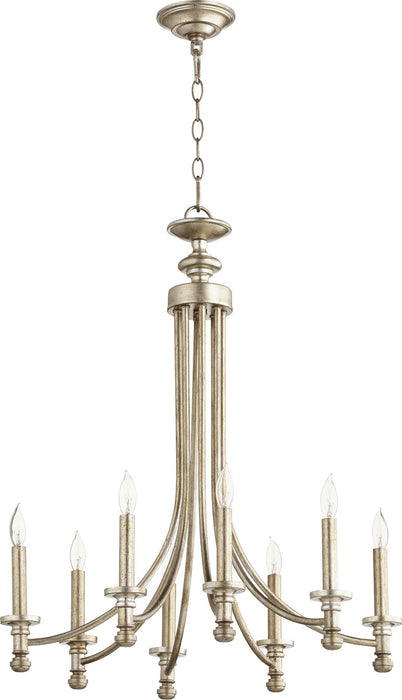 Quorum - 6022-8-60 - Eight Light Chandelier - Rossington - Aged Silver Leaf