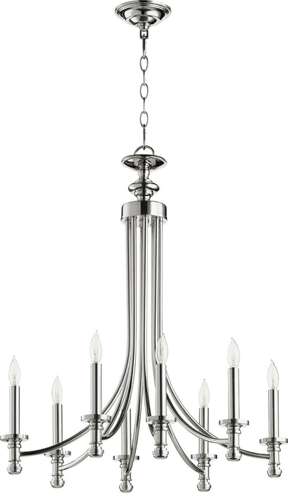 Quorum - 6022-8-62 - Eight Light Chandelier - Rossington - Polished Nickel
