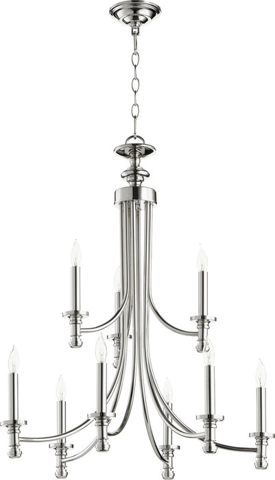 Quorum - 6022-9-162 - Nine Light Chandelier - Rossington - Polished Nickel