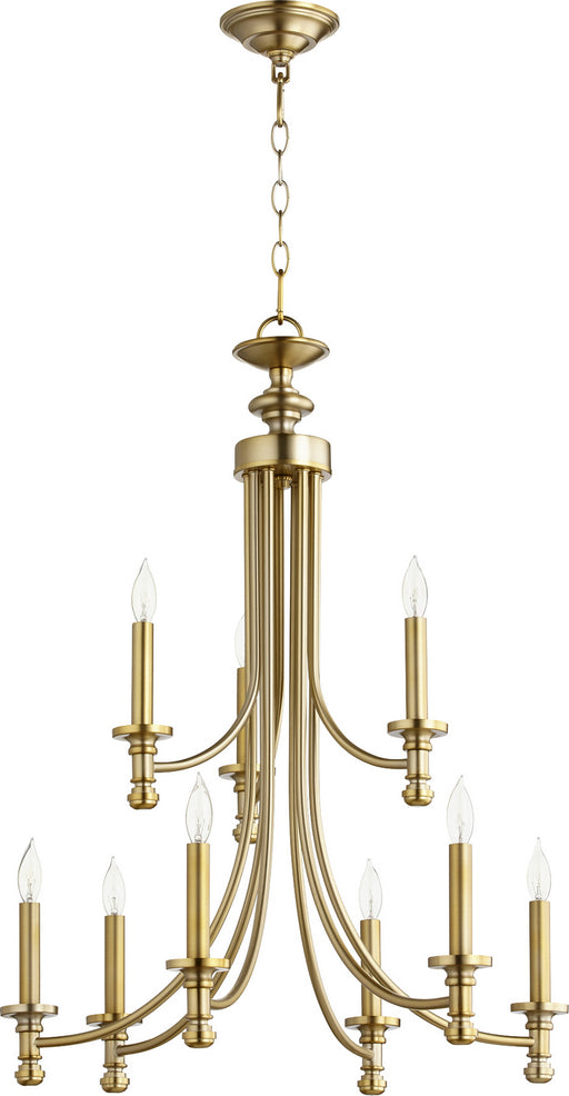 Quorum - 6022-9-180 - Nine Light Chandelier - Rossington - Aged Brass