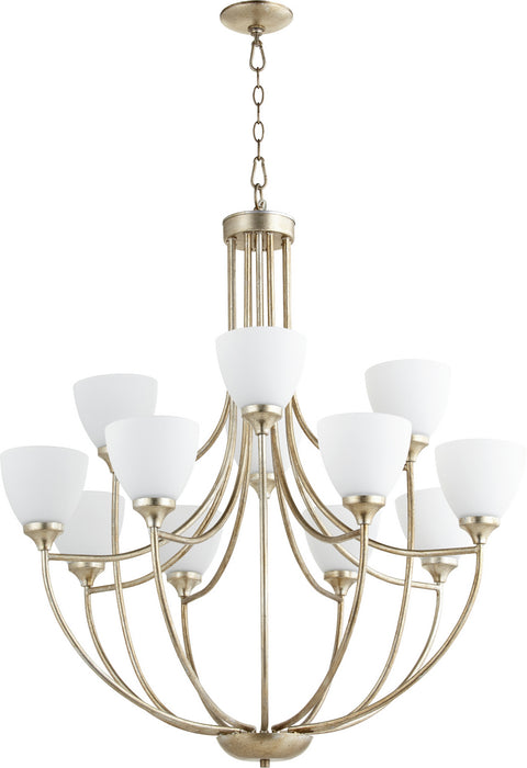 Quorum - 6059-12-60 - 12 Light Chandelier - Enclave - Aged Silver Leaf