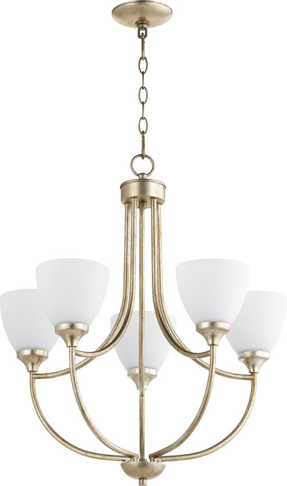Quorum - 6059-5-60 - Five Light Chandelier - Enclave - Aged Silver Leaf
