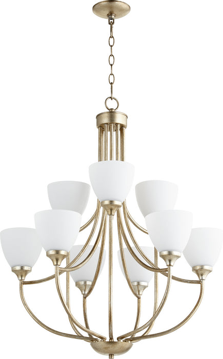 Quorum - 6059-9-60 - Nine Light Chandelier - Enclave - Aged Silver Leaf