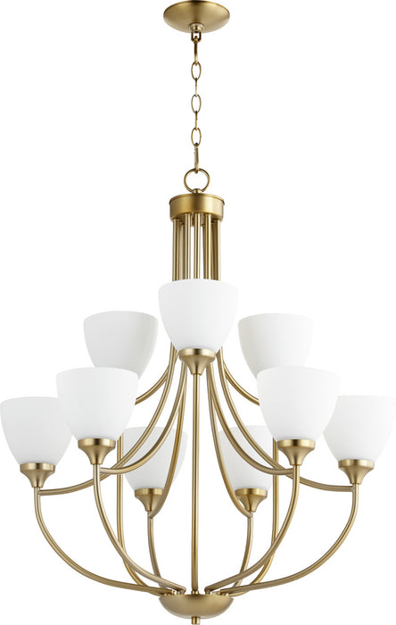 Quorum - 6059-9-80 - Nine Light Chandelier - Enclave - Aged Brass