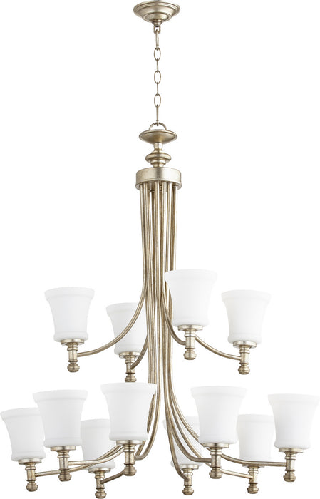 Quorum - 6122-12-60 - 12 Light Chandelier - Rossington - Aged Silver Leaf