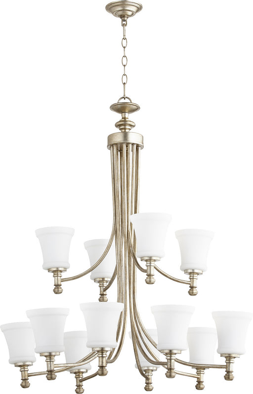 Quorum - 6122-12-60 - 12 Light Chandelier - Rossington - Aged Silver Leaf