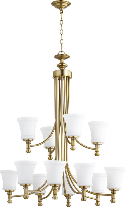 Quorum - 6122-12-80 - 12 Light Chandelier - Rossington - Aged Brass