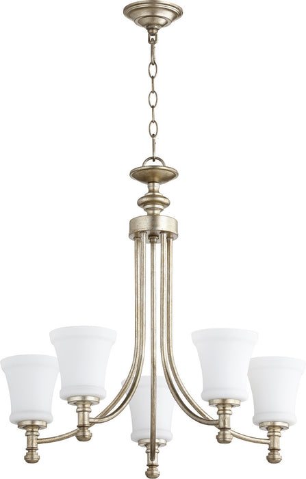 Quorum - 6122-5-60 - Five Light Chandelier - Rossington - Aged Silver Leaf