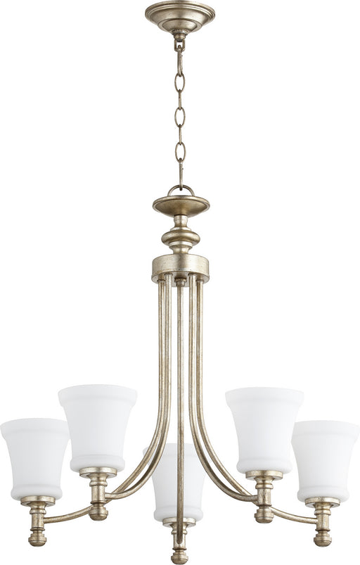 Quorum - 6122-5-60 - Five Light Chandelier - Rossington - Aged Silver Leaf