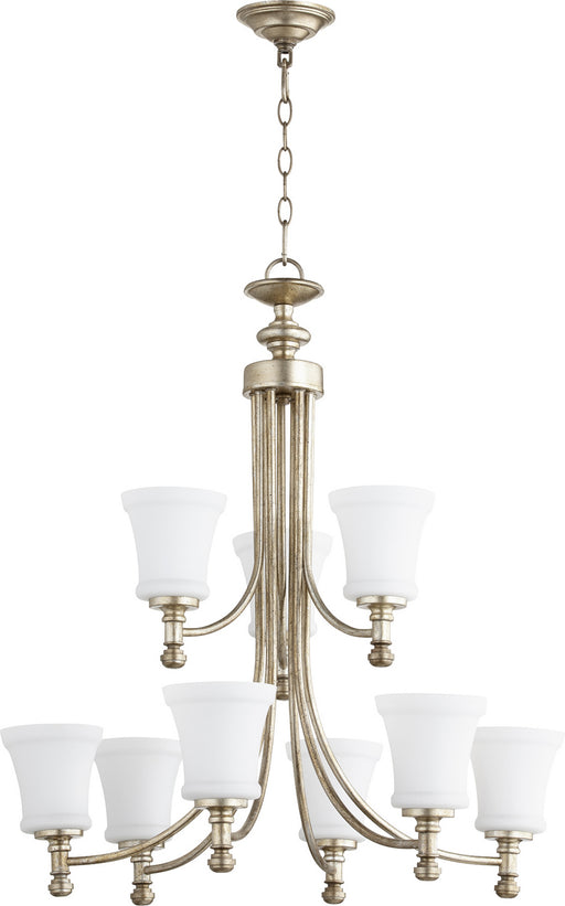 Quorum - 6122-9-160 - Nine Light Chandelier - Rossington - Aged Silver Leaf