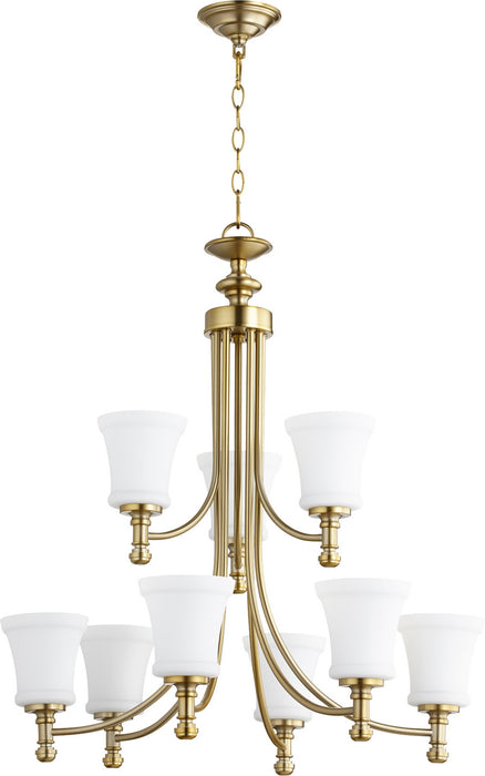 Quorum - 6122-9-180 - Nine Light Chandelier - Rossington - Aged Brass