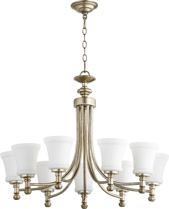 Quorum - 6122-9-60 - Nine Light Chandelier - Rossington - Aged Silver Leaf