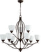 Quorum - 614-9-86 - Nine Light Chandelier - Flora - Oiled Bronze