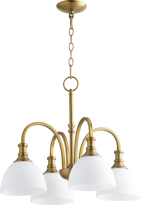 Quorum - 6211-4-80 - Four Light Chandelier - Richmond - Aged Brass