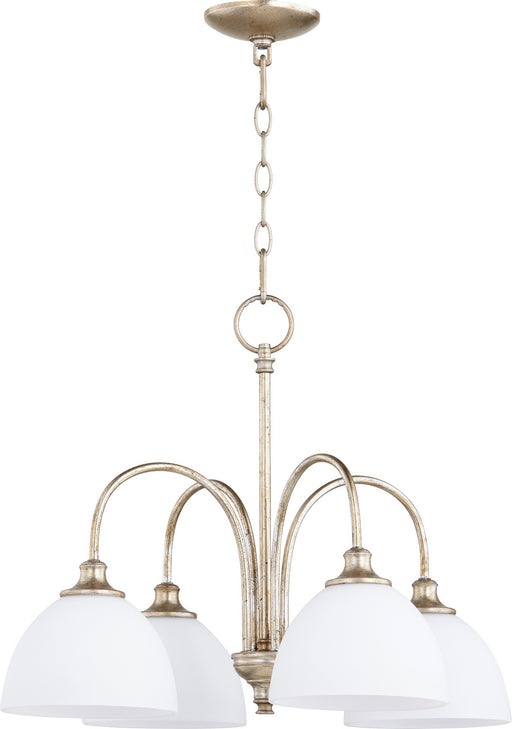Quorum - 6409-4-60 - Four Light Chandelier - Celeste - Aged Silver Leaf