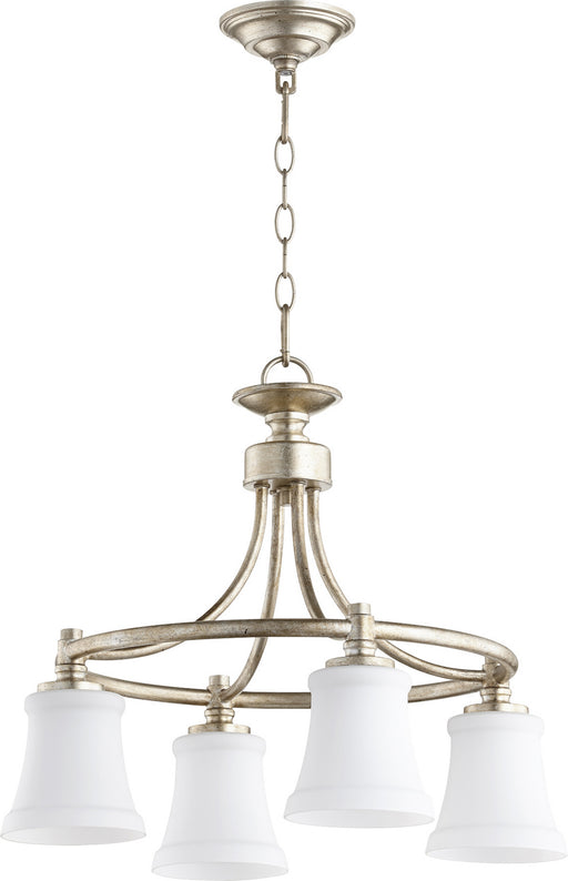 Quorum - 6422-4-60 - Four Light Chandelier - Rossington - Aged Silver Leaf