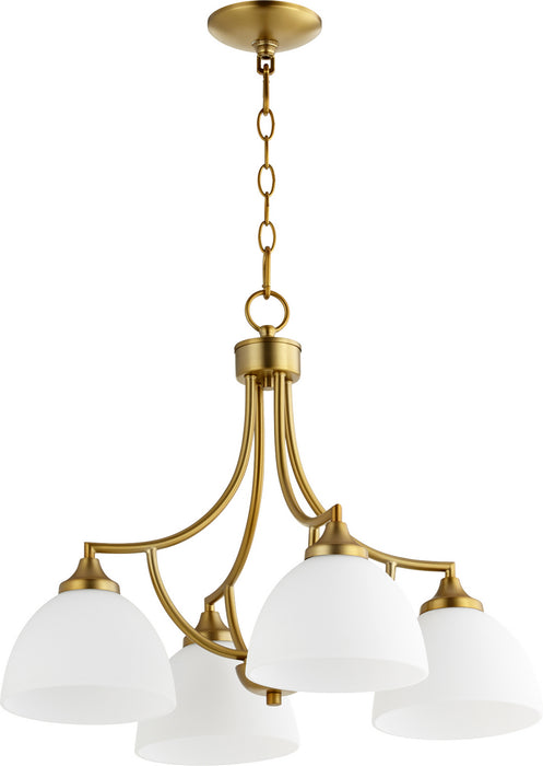 Quorum - 6459-4-80 - Four Light Chandelier - Enclave - Aged Brass