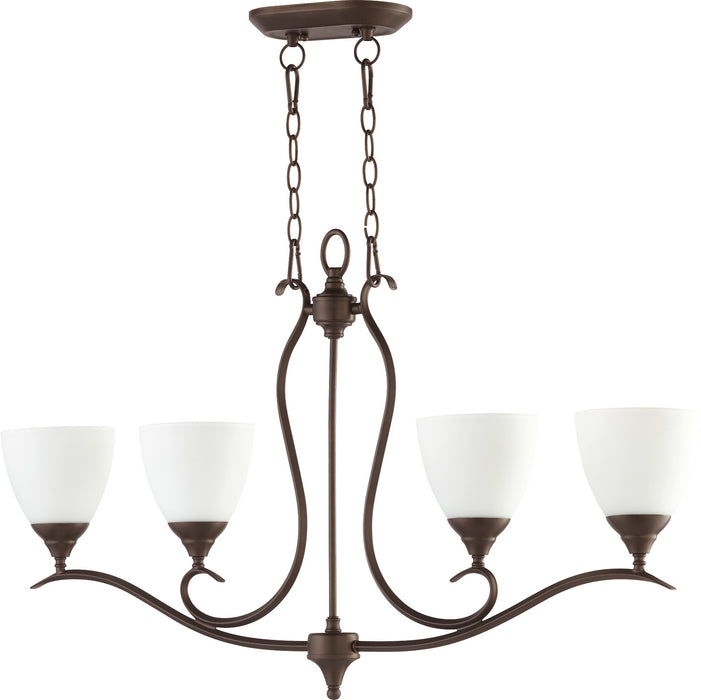 Quorum - 664-4-86 - Four Light Island Pendant - Flora - Oiled Bronze
