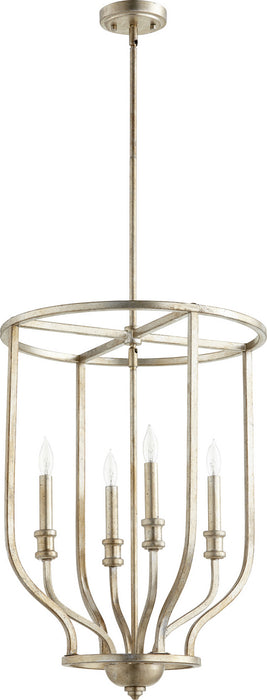 Quorum - 6711-4-60 - Four Light Entry Pendant - Richmond - Aged Silver Leaf