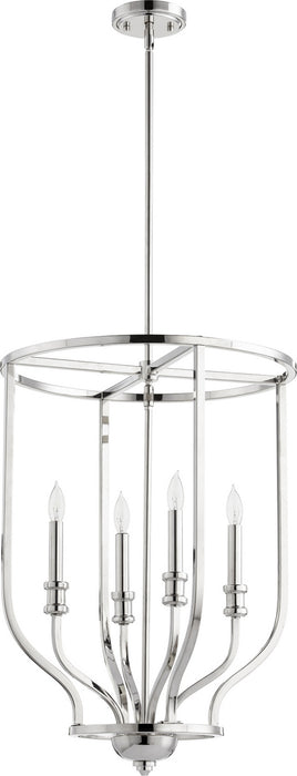 Quorum - 6711-4-62 - Four Light Entry Pendant - Richmond - Polished Nickel