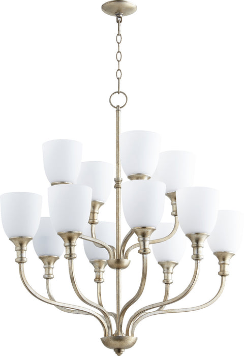 Quorum - 6811-12-60 - 12 Light Chandelier - Richmond - Aged Silver Leaf