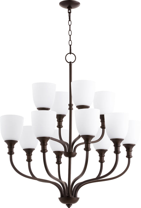 Quorum - 6811-12-86 - 12 Light Chandelier - Richmond - Oiled Bronze