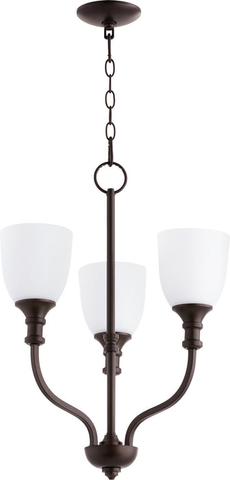 Quorum - 6811-3-86 - Three Light Chandelier - Richmond - Oiled Bronze