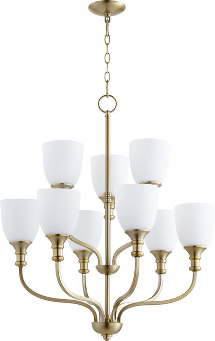 Quorum - 6811-9-80 - Nine Light Chandelier - Richmond - Aged Brass