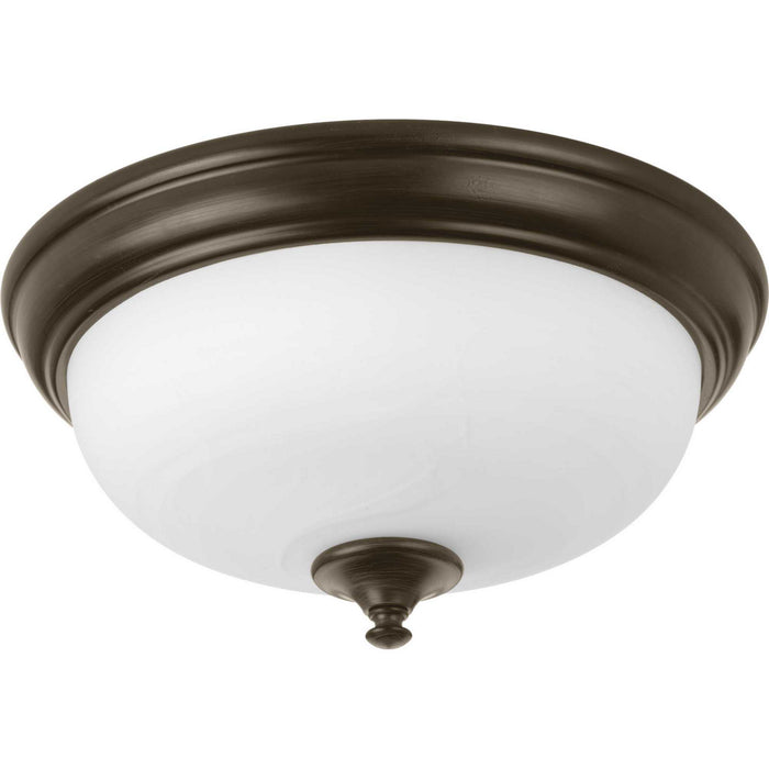 One Light Flush Mount from the LED Alabaster collection in Antique Bronze finish