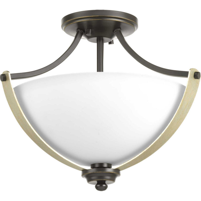 Two Light Semi-Flush Convertible from the Noma collection in Antique Bronze finish