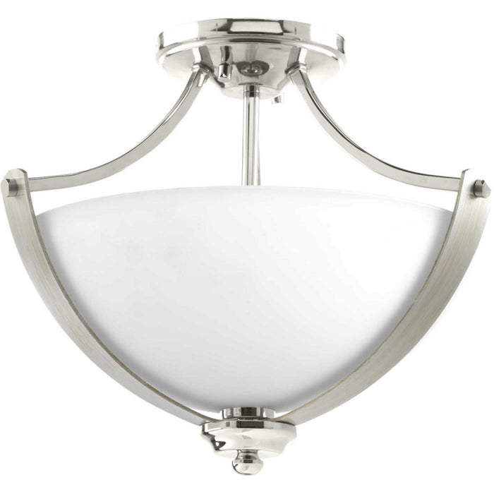 Two Light Semi-Flush Convertible from the Noma collection in Polished Nickel finish