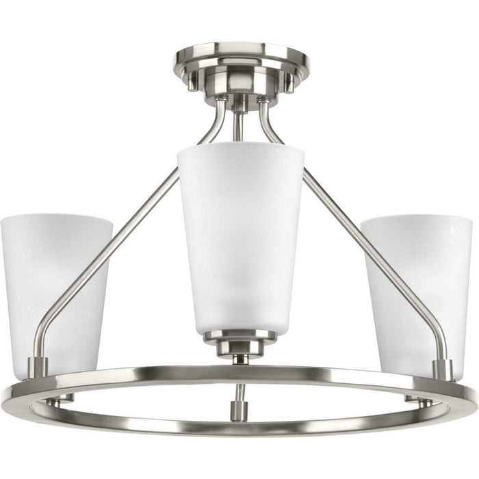 Three Light Semi-Flush Convertible from the Debut collection in Brushed Nickel finish