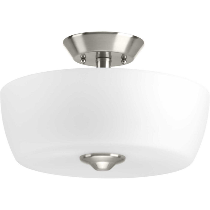 Two Light Semi-Flush Mount from the Leap collection in Brushed Nickel finish