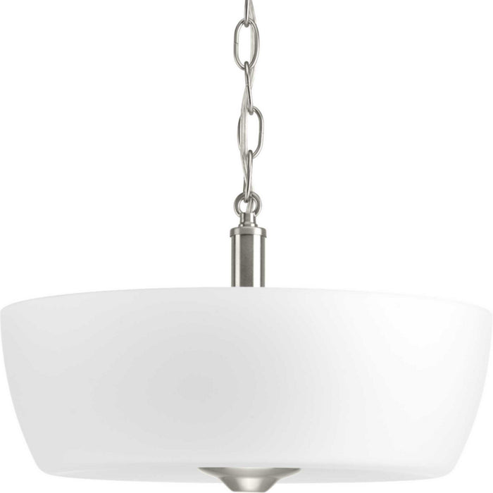 Two Light Semi-Flush Mount from the Leap collection in Brushed Nickel finish