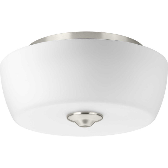 Two Light Flush Mount from the Leap collection in Brushed Nickel finish