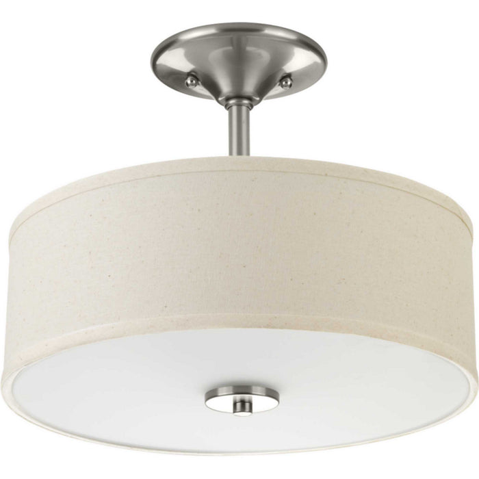 Two Light Semi-Flush Mount from the Inspire collection in Brushed Nickel finish