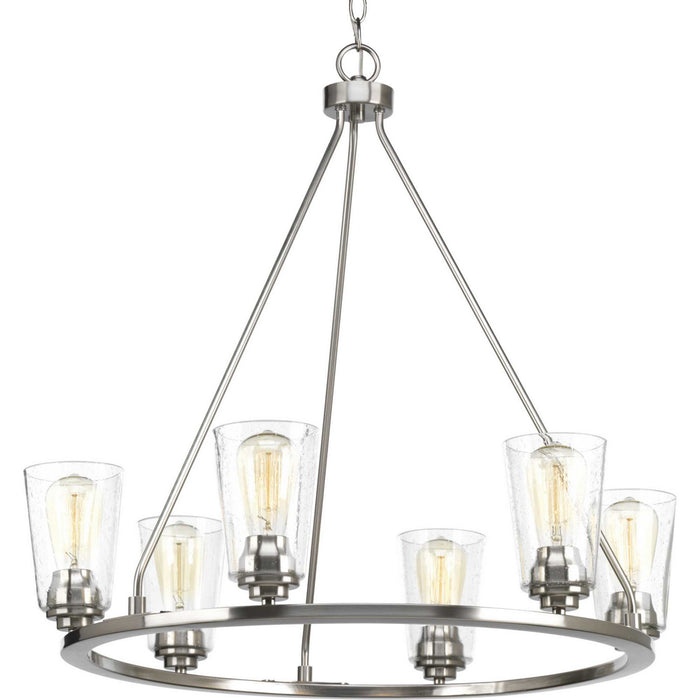 Six Light Chandelier from the Debut collection in Brushed Nickel finish