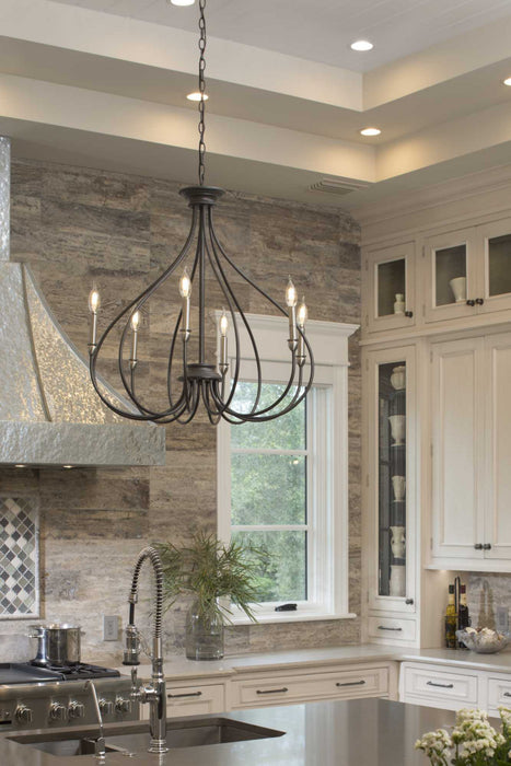 Six Light Chandelier from the Whisp collection in Graphite finish