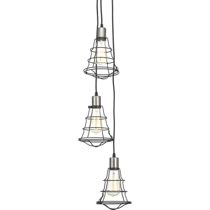 Six Light Chandelier from the Gauge collection in Graphite finish