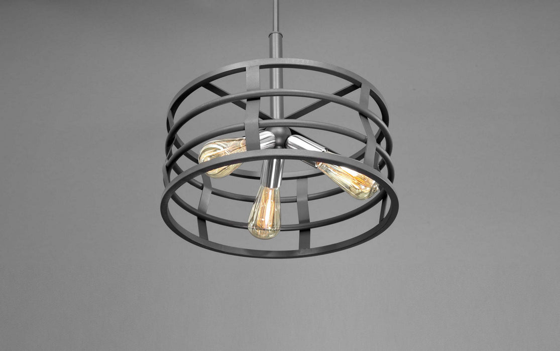 Three Light Pendant from the Remix collection in Graphite finish